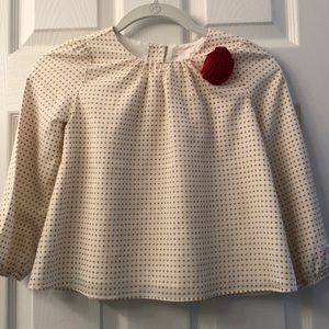 Cream polka dot Janie and Jack top